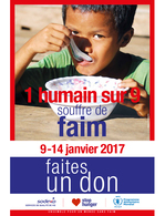 1 humain sur 9 souffre de la faim. La Stop Hunger Week c’est maintenant du 9 au 14 Janvier pour un monde sans faim. Vous aussi faites un don !